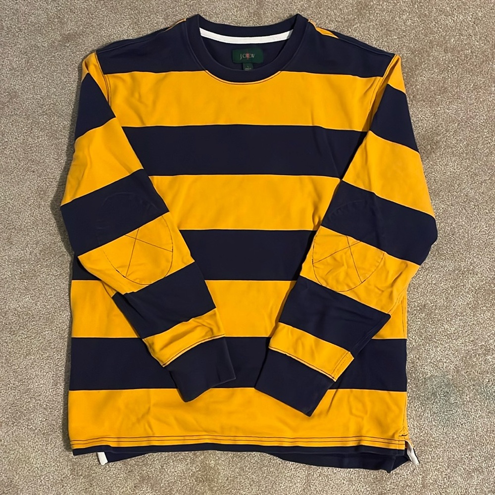 J.CREW Retro Rugby Stitched Elbow Crew Neck